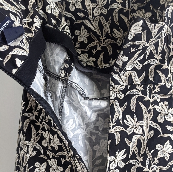 GAP Stretch Cotton Strapless Black Floral Dress - Picture 8 of 13